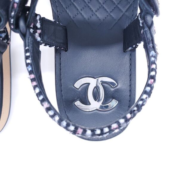 Chanel Black Glittered Tweed & Lambskin Black, Blue, Pink & White 23P NIB - Picture 7 of 9